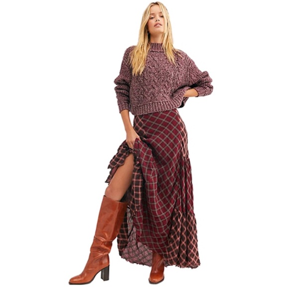 Free People Merry Go Round Very Berry Cropped - Picture 2 of 4